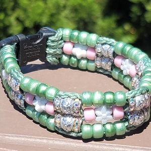 Custom Handmade Beaded Bling Dog Collar